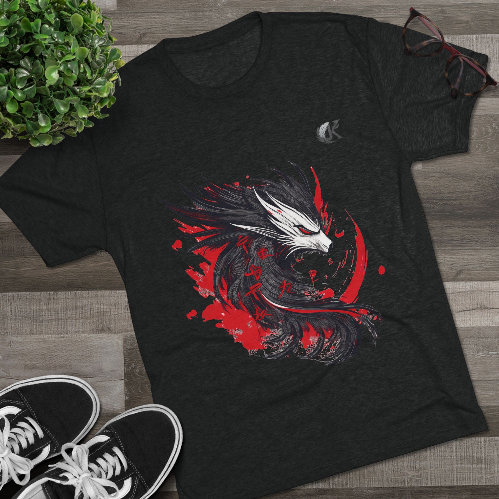 Artistic Graphic Tee for Creatives, Trendy Unisex Crew Shirt, Perfect for Casual Wear, Unique Gift for Anime Fans, Stylish Streetwear
