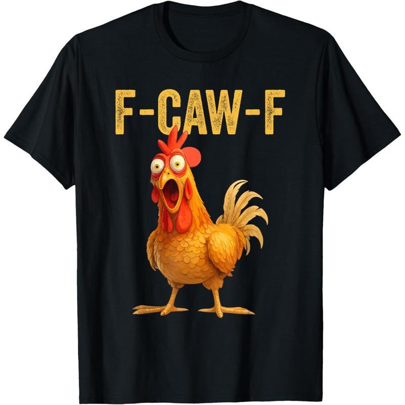 Unisex Cotton Graphic T-Shirt with Humorous F-Caw-F Chicken Design