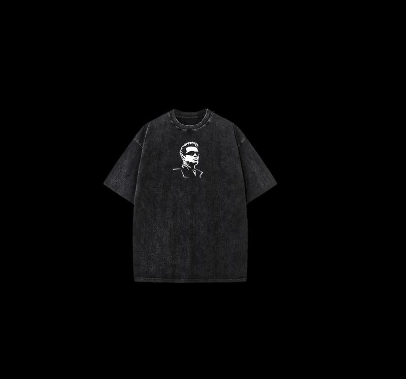 UNISEX SHIRT the Terminator Movie Fan T-Shirt Double Printed Oversize Lightweight Acid Washed Tee Pure Cotton Men'S Clothing