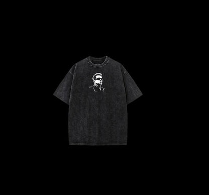 UNISEX SHIRT the Terminator Movie Fan T-Shirt Double Printed Oversize Lightweight Acid Washed Tee Pure Cotton Men'S Clothing