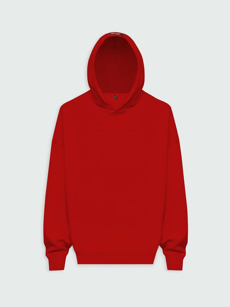 ANANKE Men's Oversized Heavyweight Fleece Hoodie - Long Sleeve, 360 GSM, Casual Minimalist Design, Black, Autumn Collection