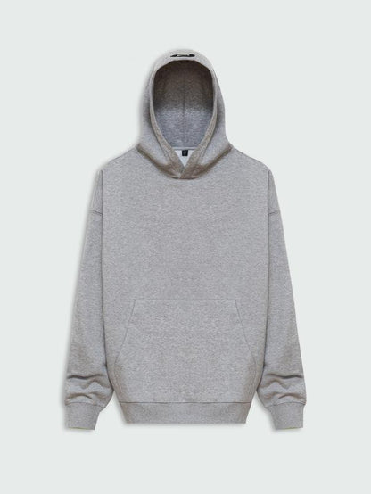 ANANKE Men's Oversized Heavyweight Fleece Hoodie - Long Sleeve, 360 GSM, Casual Minimalist Design, Black, Autumn Collection