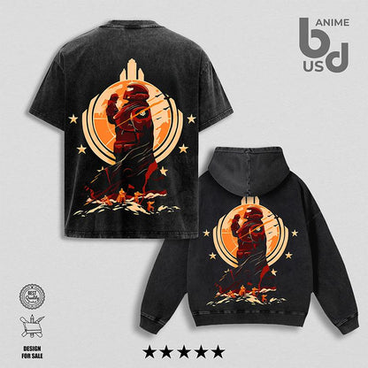 Helldivers 2 Oversize Unisex Washed Hoodie & T-Shirt, Double Printed Streetwear Game Merch Gift for Fan